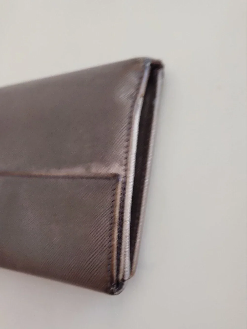 Prada Metallic Saffiano Leather Wallet..preloved.